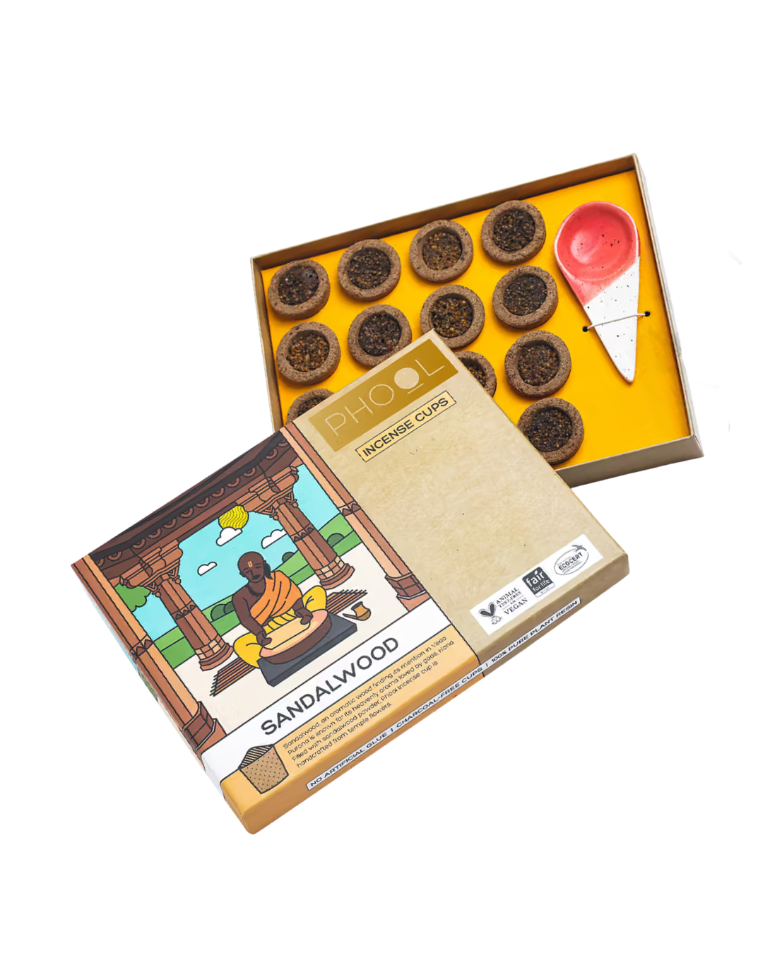 Sandalwood - Natural Havan Cups by Phool