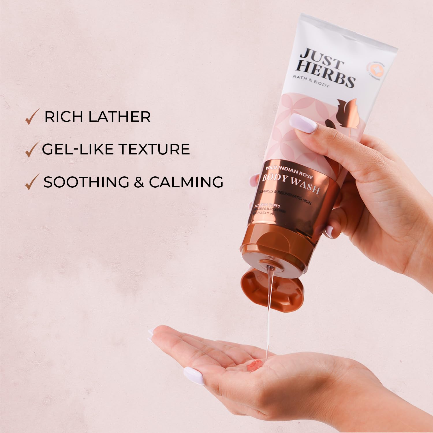 Wild Indian Rose Body Wash, Just Herbs, Ayurveda Store NZ